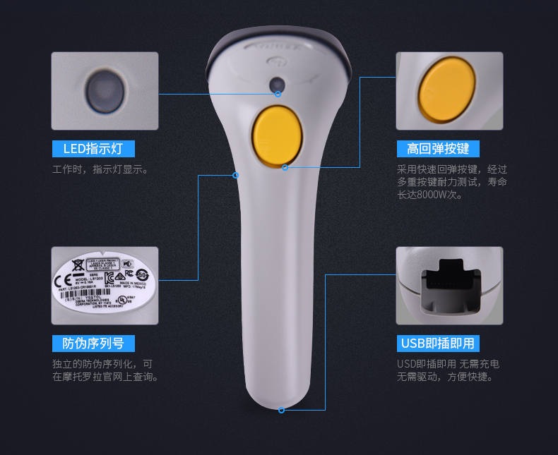 symbol讯宝 LS1203条码扫描枪细节描述